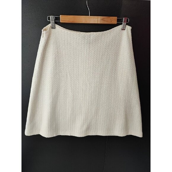 St John Women's Beige Wool Cotton Knit Skirt Size 10 - Picture 2 of 9